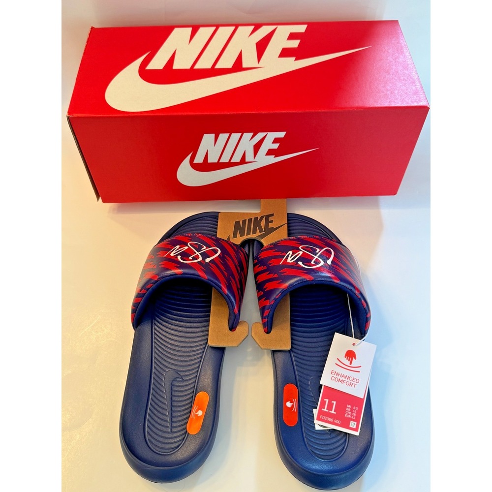 NEW Nike Victori One Slides Team USA Navy Women's Size 11 FD2366-400